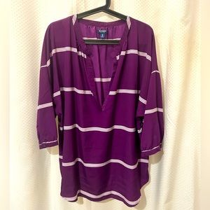Striped tunic, 3/4 length sleeves